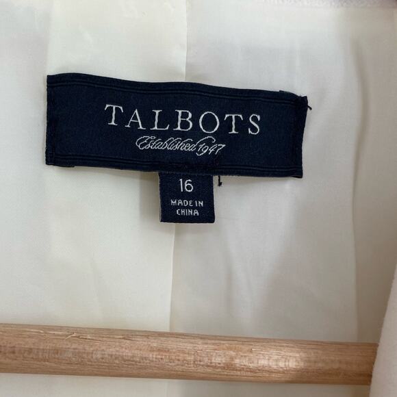 Talbots Blazer Velveteen Cream Professional Office Dressy Mature Minimalist 16 - Picture 3 of 7